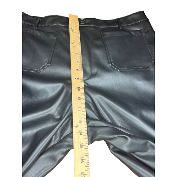 CeCe Womens Black Faux Leather Cropped Metallic Wide Leg Pants Black XL - Picture 13 of 16